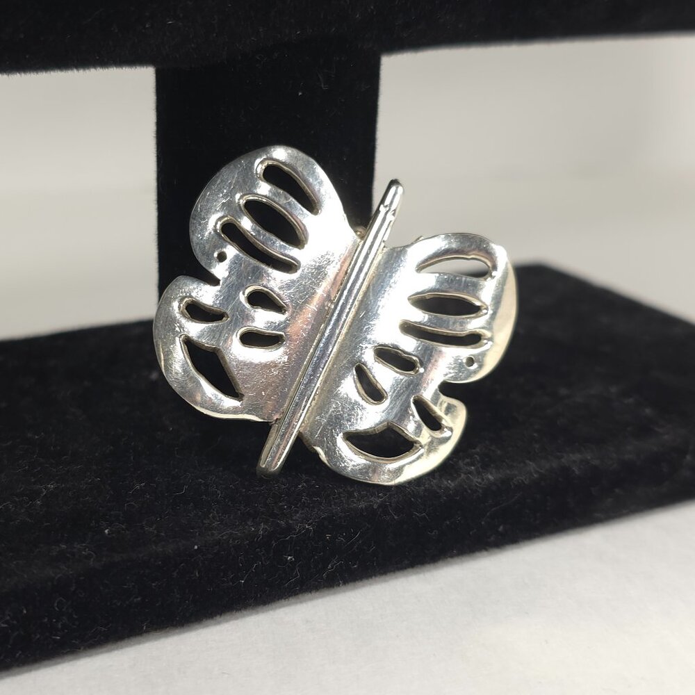 Vintage Taxco Butterfly Sterling Silver Brooch Mexico - Picture 2 of 8